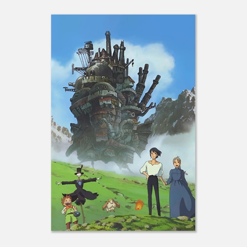 Howl’s Moving Castle Poster | Studio Ghibli Anime Wall Art | Fantasy Movie Print | Vintage Japanese Decor | Retro Manga Poster image 5