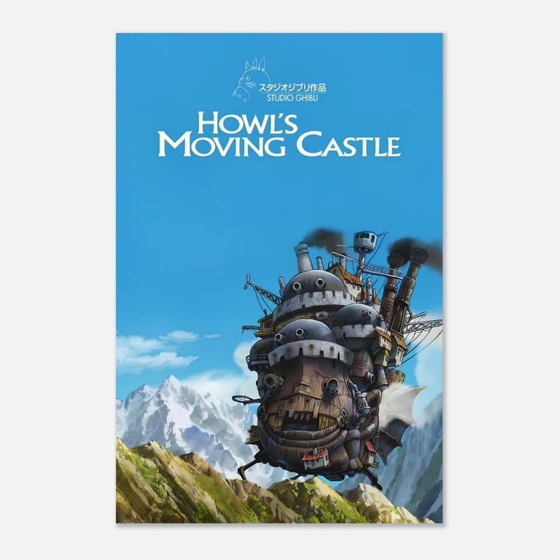 Howl’s Moving Castle Poster, Studio Ghibli Anime Wall Art, Japanese Aesthetic Movie Print, Vintage Howls Moving Castle Decor, Y2K Anime Gift image 5