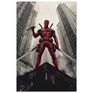 Deadpool Comic Poster | Marvel Anti Hero Wall Art | Superhero Action Print | Deadpool Fan Room Decor | Marvel Comic Book Style Poster image 5