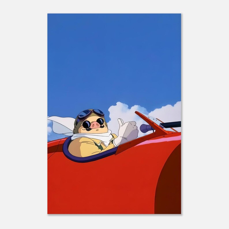 Porco Rosso Poster | Studio Ghibli Anime Wall Art | Vintage Pilot Scene Print | Japanese Retro Movie Room Decor | Miyazaki Film Poster image 5