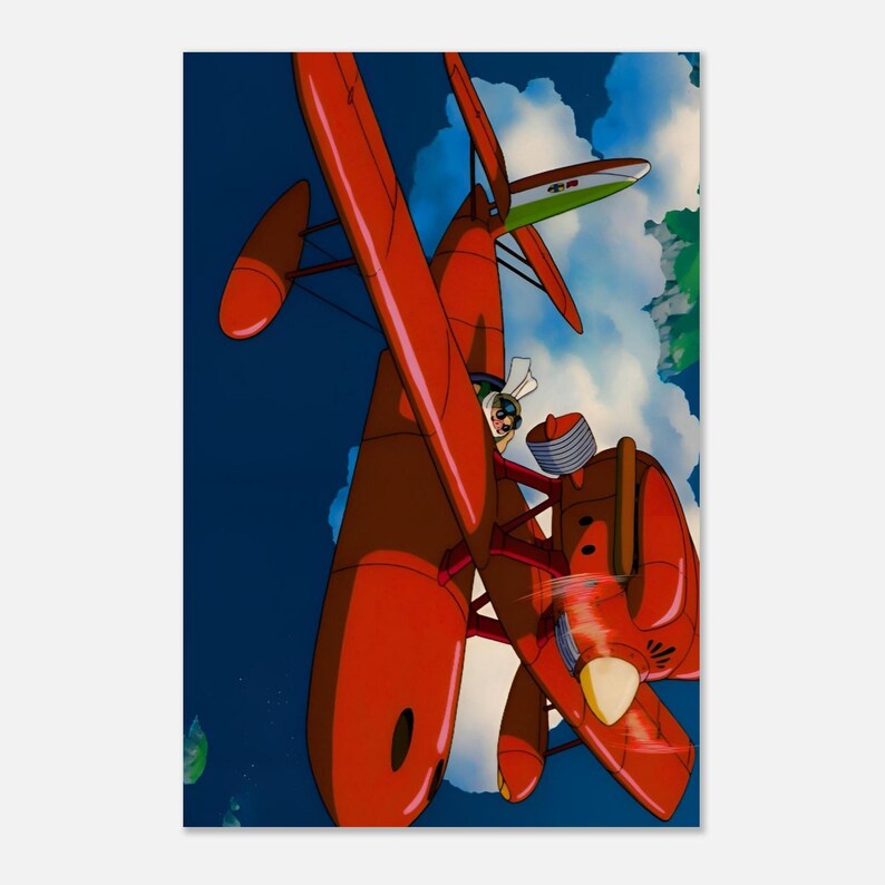 Porco Rosso Poster | Studio Ghibli Anime Wall Art | Vintage Aircraft Movie Print | Miyazaki Aviation Decor | Classic Retro Anime Poster image 5