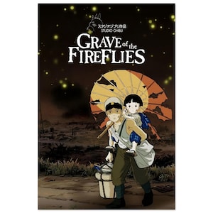 Póster de La tumba de las luciérnagas / Arte mural de anime de Studio Ghibli / Lámina de película emotiva / Decoración de anime japonés / Regalo para fans de Ghibli imagen 5