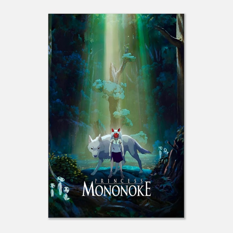 Princess Mononoke Poster | Studio Ghibli Forest Spirit Wall Art | Anime Movie Print | Miyazaki Nature Decor | Kodama Aesthetic Gift image 5