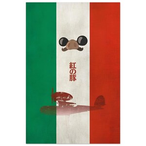 Poster minimalista di Porco Rosso / Arte da parete Studio Ghibli / Stampa anime vintage / Decorazione per la stanza in stile retrò giapponese / Regalo per fan di film anime e aerei immagine 5