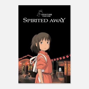 Póster de El viaje de Chihiro / Lámina de anime de Studio Ghibli / Arte mural de películas de Miyazaki / Decoración de fantasía japonesa / Regalo vintage para fans del anime / Arte cinematográfico Y2K imagen 5