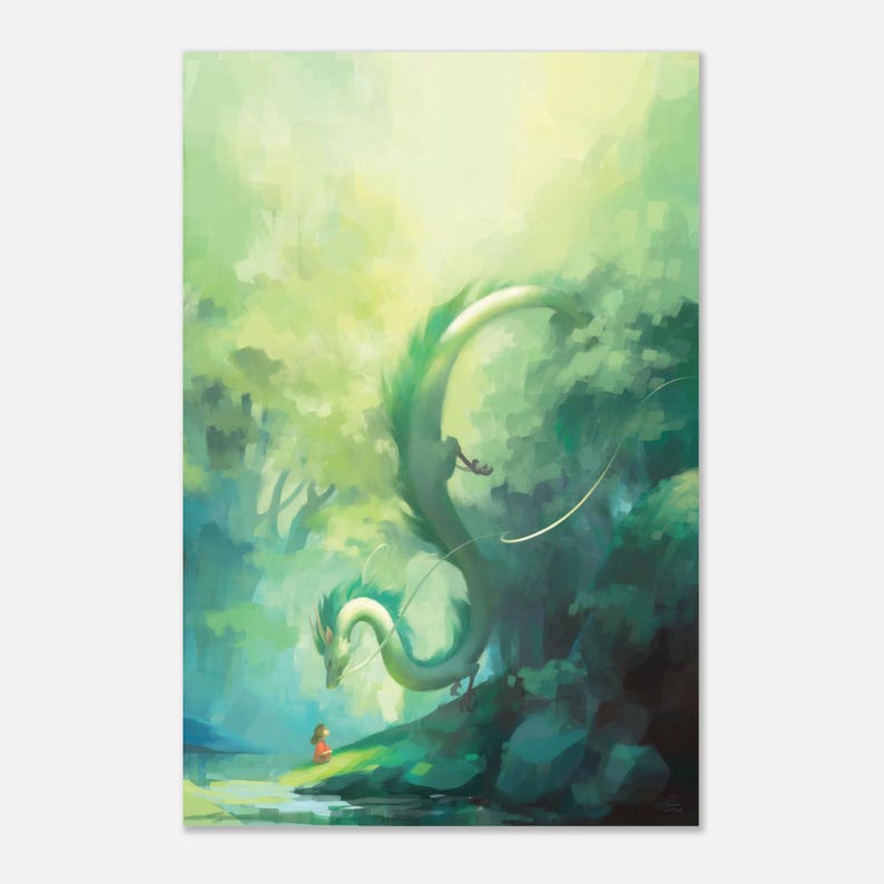 Spirited Away Dragon Poster | Studio Ghibli Anime Wall Art | Haku Dragon Scene Print | Japanese Aesthetic Decor | Vintage Movie Gift image 5