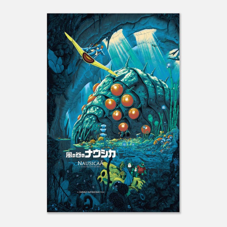 Póster de Nausicaä del Valle del Viento / Lámina vintage de Studio Ghibli / Arte mural vintage de anime Ukiyo-e / Decoración retro japonesa de anime imagen 5