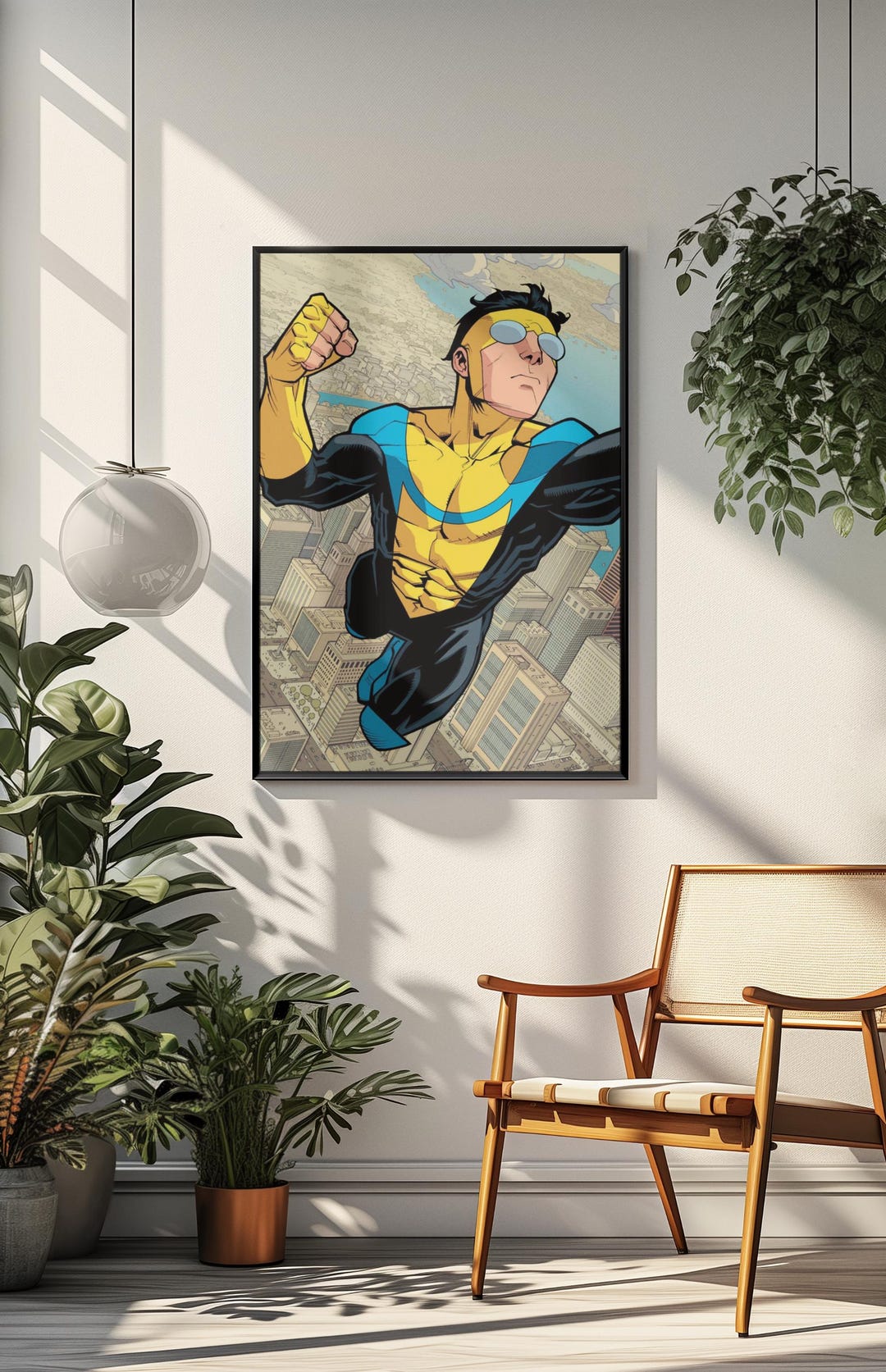Invincible Poster | Superhero Comic Wall Art | Invincible Flying City ...