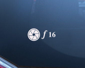 F 16. F Stop, Aperture Blades, Photography, Photography Lifestyle, Photography Lovers. Vinyl Decal, Laptop Sticker, Car Decal.