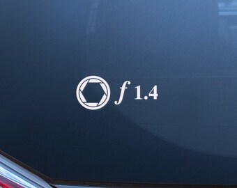 F1.4 Aperture Vinyl Decal, Photography Lover Sticker