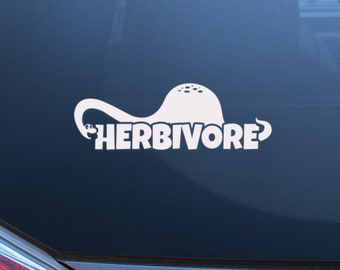 Herbivore Dino. Herbivore Lifestyle, Vegetarian Lifestyle. Vinyl Decal, Laptop Sticker, Car Decal. Choose Your Color Decal