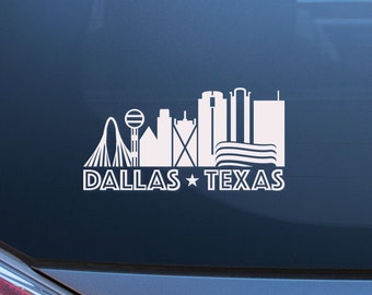 Dallas Texas Skyline. Dallas Texas, Dallas Lifestyle, Skyline. Vinyl Decal, Laptop Sticker, Car Decal. Choose Your Color Decal