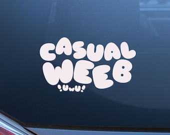 Casual Weeb UwU Decal, Japan Inspired, Weeaboo Vinyl Decal, Laptop Sticker, Car Decal. Choose Your Color Decal