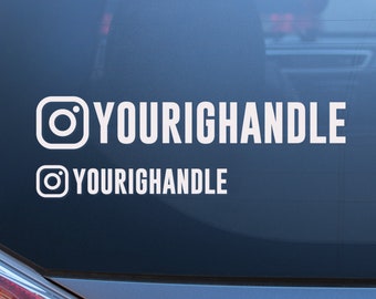 Custom IG Handle Decal. Social Media Handle Decals For Your Car Or Laptop, Vinyl Decal, Laptop Sticker, Car Decal. Choose Your Color Decal