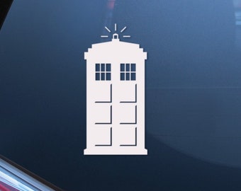 The Classic Tardis. Doctor Who Inspired, Doctor Who Tardis. Vinyl Decal, Laptop Sticker, Car Decal. Choose Your Color Decal