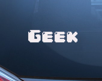 Geek. Geeky, Geek Lifestyle. Cute, Adorable, Pixel Art. Vinyl Decal, Laptop Sticker, Car Decal. Choose Your Color Decal