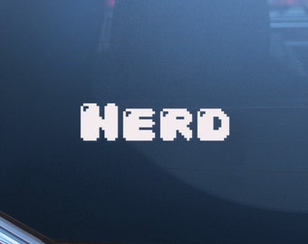 Pixel Art Nerd Vinyl Decal, Laptop Sticker, Car Decal