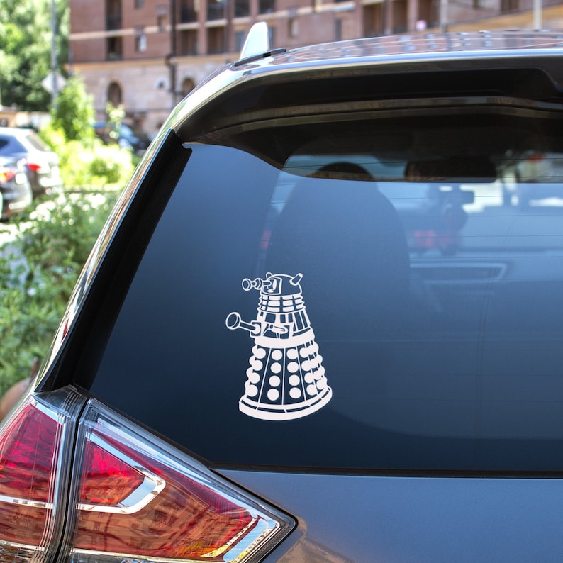 Dalek. Doctor Who Inspired, Dalek Inspired. Vinyl Decal, Laptop Sticker, Car Decal. Choose Your Color Decal image 1