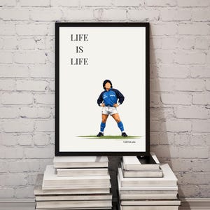 Lámina de Maradona en el Napoli de 1989 / Arte minimalista de fútbol sin rostro (descarga digital)