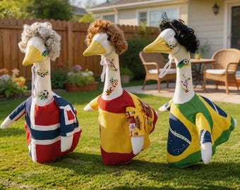 Maglia da calcio dei Mondiali Porch Goose da 23 pollici - Costume con bandiera nazionale per decorazioni da giardino, a tema calcio