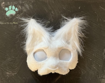 Therian cat mask white base