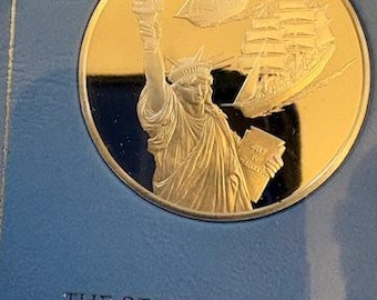 1986 Franklin Mint Statue of Liberty Rededication Eyewitness Commemorative Medal in Sterling Silver