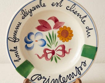 Cendrier publicitaire / Vide-poche vintage - Primavera Sarreguemines - Au Printemps