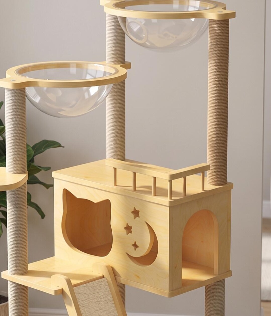 Multi-level Modern Cat Tree With Space Capsule Hammocks & Play Tower - Etsy