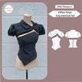 Office Siren Assymetrical Bolero Pattern | Strapless Bustier | Coquette Shrug | Structured Top | A4,US Letter & A0 + Sewing instructions product logo