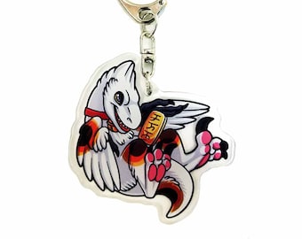 Llavero acrílico japonés Lucky Maneki-Neko Raptor
