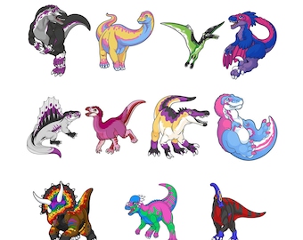 Dino Pride Saurians Multi Pack Vinyl Sticker Set