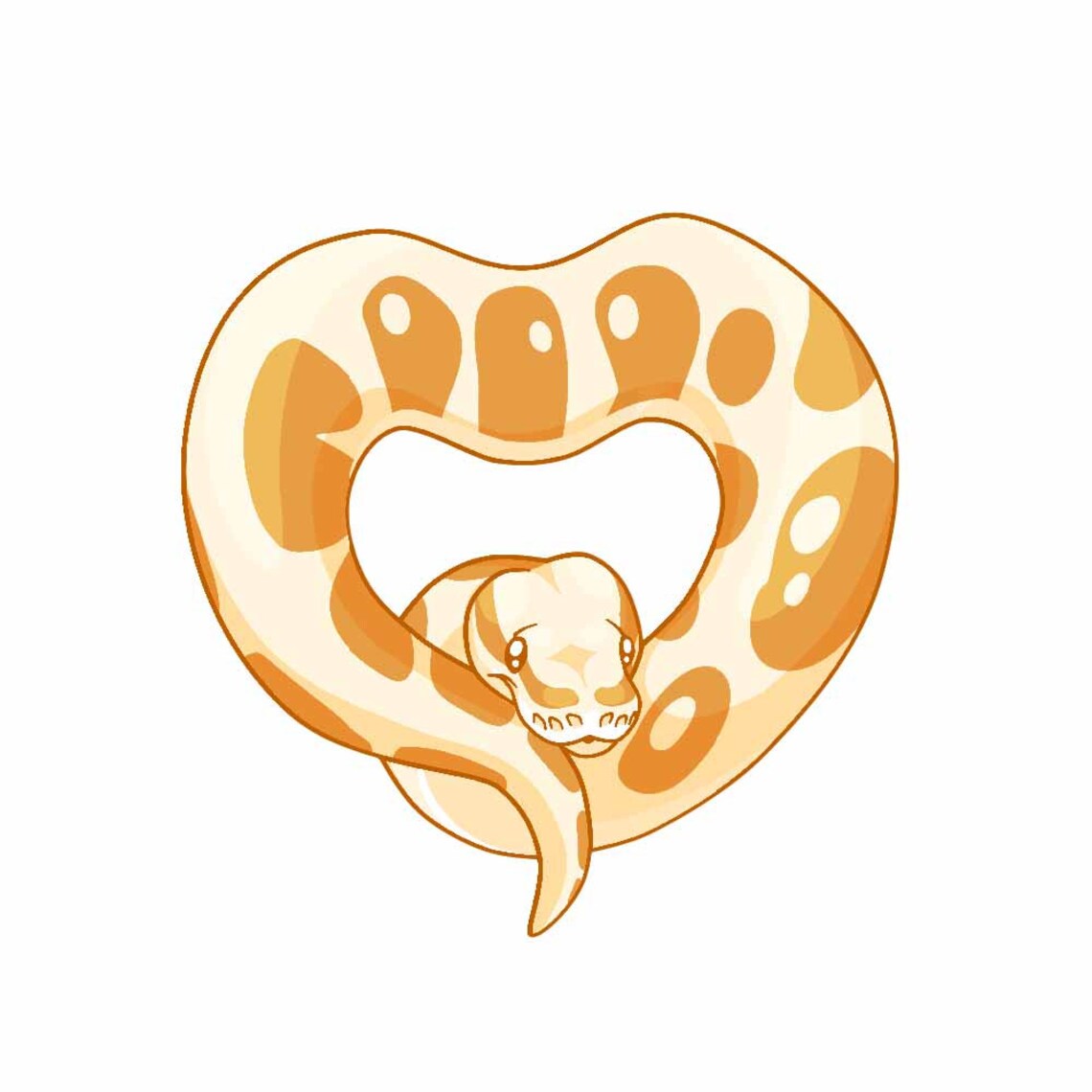 Ball Python Heart Decal 4 inch | Etsy