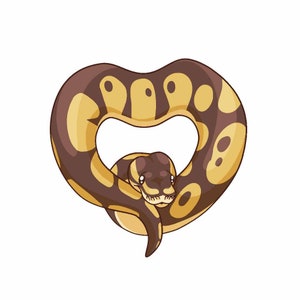 Ball Python Heart Decal 4 inch