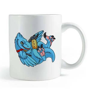 Blue Maneki &quot;Lucky&quot; Raptor Mug