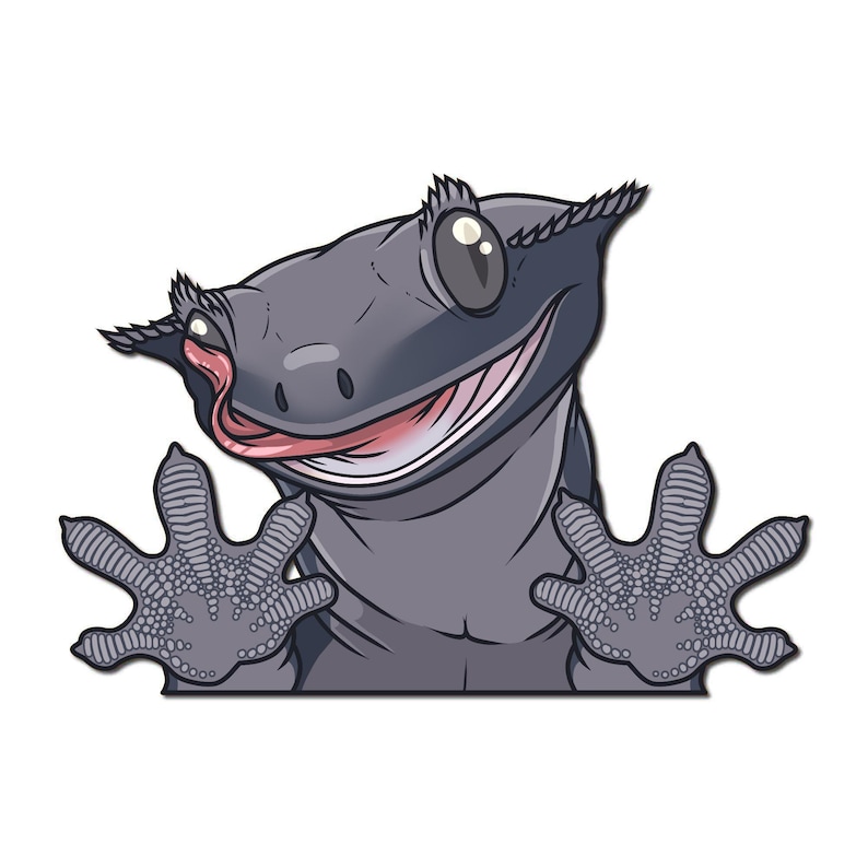 Crested Gecko Peeker Vinyl Decal 5 inch Axanthic