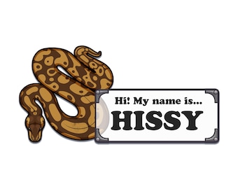 Ball Python Enclosure Name Tag Vinyl Decal 6 inch