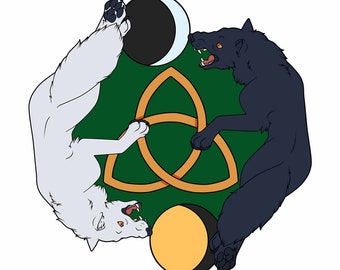 Skoll and Hati Celtic Vinyl Sticker