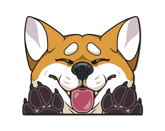 ¡Pegatina de vinilo de Shiba-inu Peeker! ¡Varios colores!