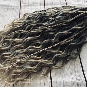 Anna Curly Dreads Set, Blonde Ombre Wavy Faux Locs Extensions, Handmade Custom Curls