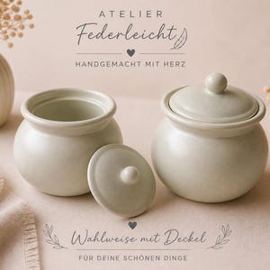 Lata hecha a mano con tapa – Almacenamiento minimalista | Lata decorativa | Maceta | Idea de regalo | Atelier Federleicht