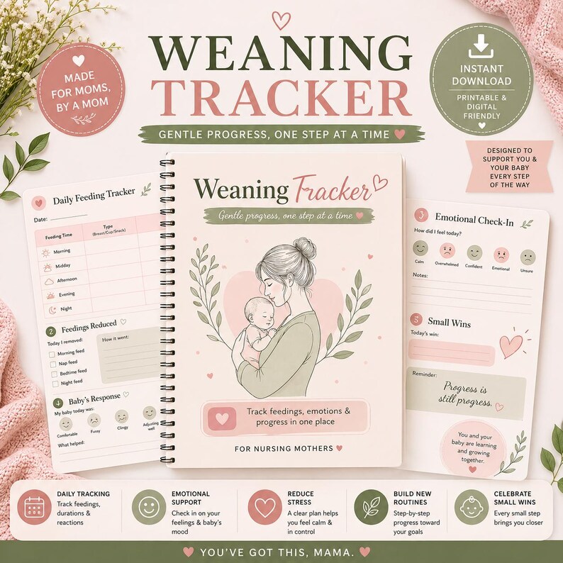 Weaning Printable Tracker | Breastfeeding Log PDF | Baby Feeding ...