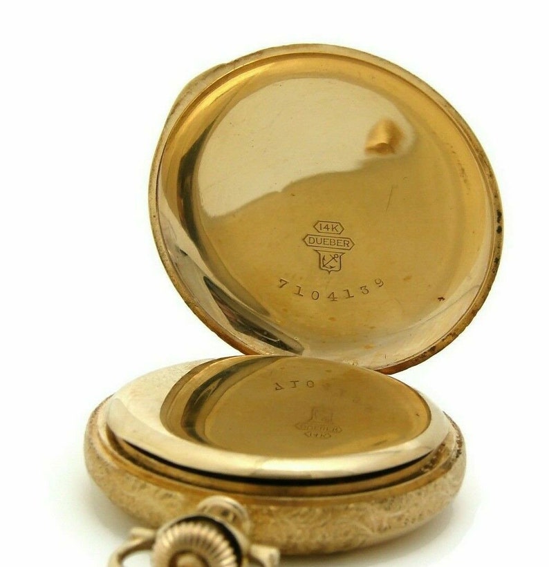 Antique 14K Gold Dueber Ladies Pocket Watch Case Only Size 3/0 Etsy