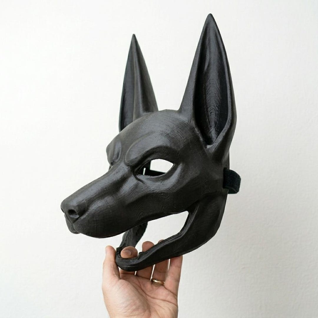 Anubis Mask 3D Printed – Egyptian God Costume Mask, Black Jackal ...