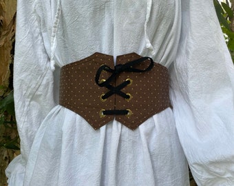 Brown Tapestry Lace Up Belt
