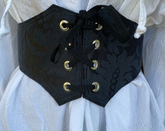 Dark Navy Brocade Belt