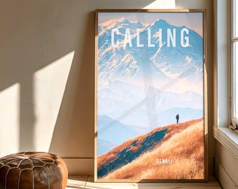 Denali National Park Print | Alaska Mountain Landscape | Adventure Wall Art (Digital Download)