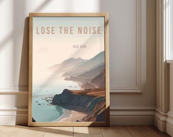 Big Sur Coastal Landscape Print, California Ocean Wall Art (Digital Download)