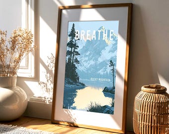 Rocky Mountain National Park Print | Colorado Wall Art | Reflect Poster | Mountain Landscape | Digital Download
