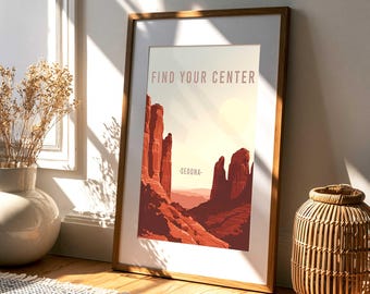 Sedona Arizona Poster, Desert Landscape Wall Art, Southwest Travel Print (Digital Download)