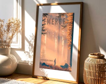 Lassen Volcanic National Park Print | Emerge Wall Art | California National Park Poster | Forest Landscape Printable | Nature Decor